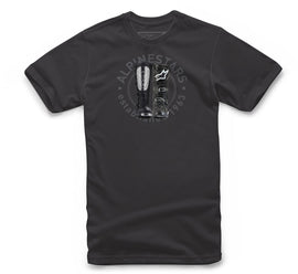 Alpine Star Victory Revolve Tee in black, medium size, featuring a casual fit with the Alpine Star logo on the front.