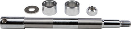 HardDrive chrome front axle with hardware for Fl models 49-66, featuring durable construction and polished chrome finish.