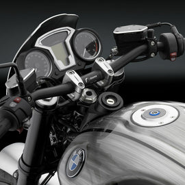 RIZOMA black tapered motorcycle handlebar with diameter 22-29mm, length 755mm, 35mm width, model 58-MA011B
