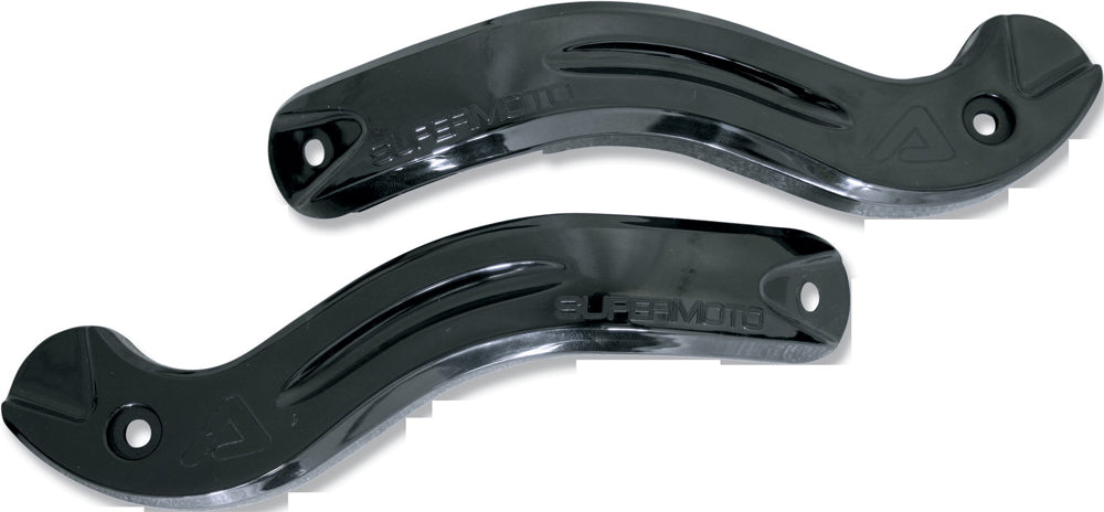 Acerbis Supermoto black body replacement sliders for motorcycle, showing sleek black protective body parts with mounting points.