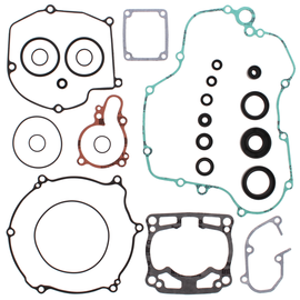 Vertex Complete Gasket Set with Oil Seals, featuring multiple gaskets and seals laid out for engine repair or rebuild.