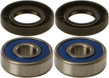 Load image into Gallery viewer, All Balls drive wheel bearing and seal kit 22-51317 showing metal bearings and rubber seals for motorcycle or ATV wheel repair.