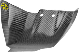 P3 Off Road skid plate made of carbon fiber with black finish, designed for durable vehicle protection.