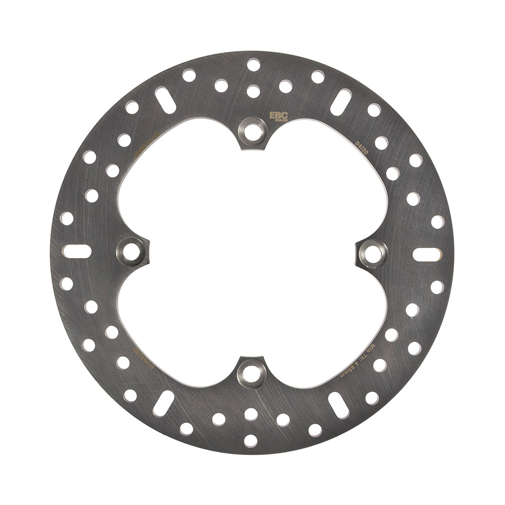 EBC Motorcycle Brakes standard rotor 15-6425D showing the metallic disc with vented design and mounting holes for motorcycle braking system.