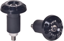Load image into Gallery viewer, Black PUIG Race Universal Bar Ends for motorcycle handlebars, featuring sleek body design and durable construction.