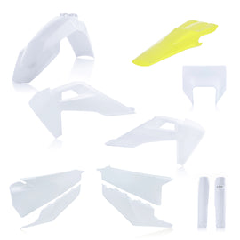 Acerbis full plastic body kit for Husqvarna motorcycle, includes front and rear panels in black with branding details.