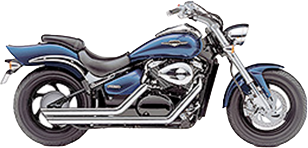 Cobra Streetrod Slashdown exhaust for Suzuki Volusia 800/C50/M50 motorcycle, black chrome finish, visible slashdown design.