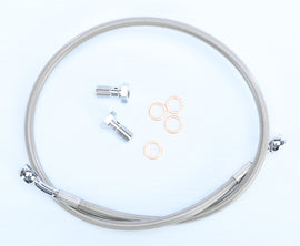 Streamline rear brake line for Yamaha Std+4 motorcycle, showing the flexible brake hose and fittings in detail