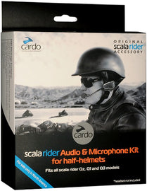 Cardo Systems Q1/Q3/Qz half helmet audio kit with electrical components, shown in the image.