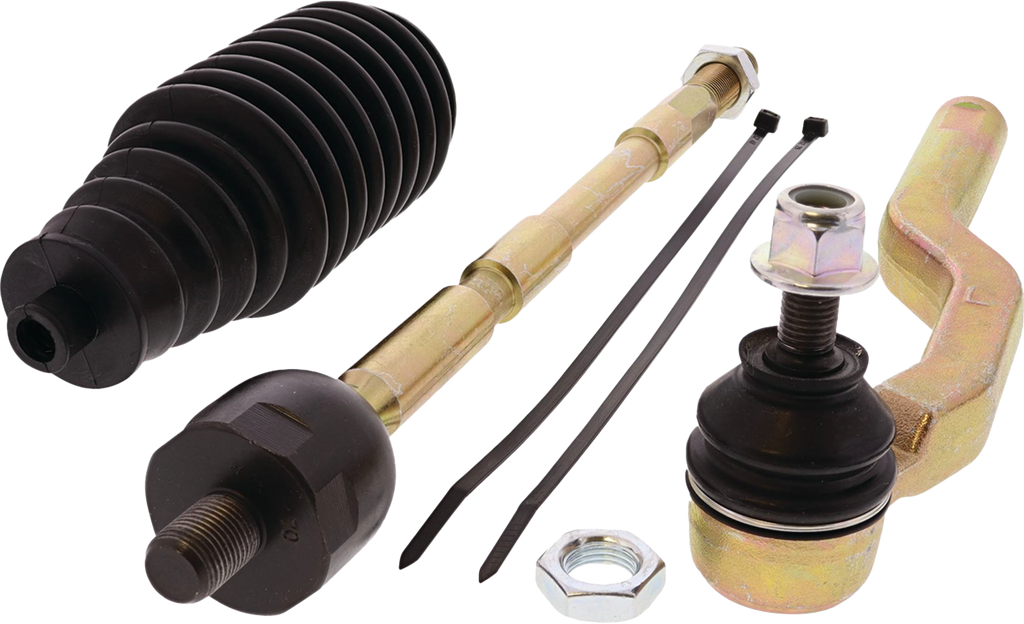 All Balls suspension tie rod end kit Pol 251-1124-L showing metal ball joints and rubber boots for vehicle steering.