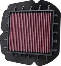 Load image into Gallery viewer, K&amp;N Air Filter 766509 showing a close-up of the high-performance air filter with the K&amp;N branding and pleated filter material