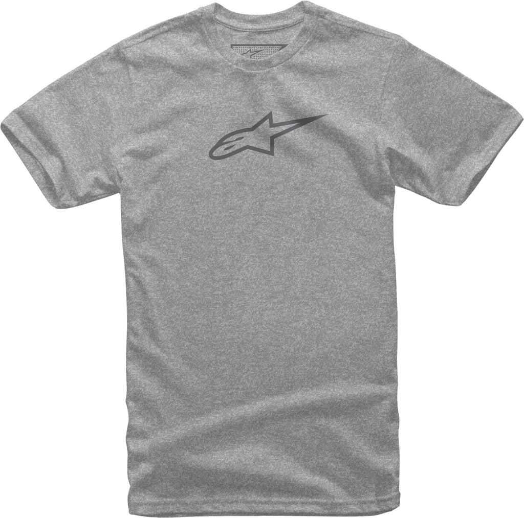 Alpine Star Ageless II Tee in Charcoal Heather and Grey, XL size, casual unisex T-shirt with brand logo and comfortable fabric.