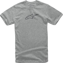Load image into Gallery viewer, Alpine Star Ageless II Tee in Charcoal Heather and Grey, XL size, casual unisex T-shirt with brand logo and comfortable fabric.