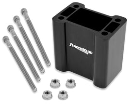 Powermadd 3-inch Non-Pivot Risers for Pro Taper motorcycle handlebars, shown mounted with black finish.