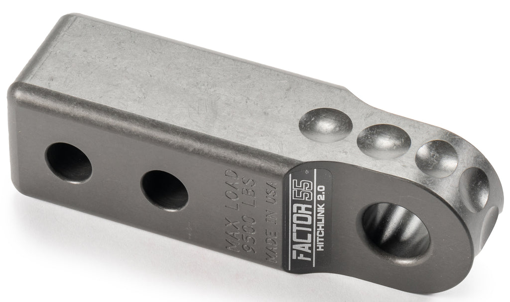 Grey Factor 55 Hitchlink 2.0 receiver with 2-inch size, shown with secure locking mechanism and rugged metal construction.