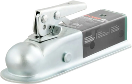 CURT 2x2 inch coupler with 3500# capacity, heavy-duty trailer hitch accessory, shown in black metal with mounting holes.