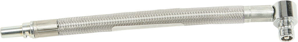 Goodridge EFI fuel line with clear coating for Harley Davidson FLH 02-06 and FXD 04-15 models, shown on a vehicle engine.