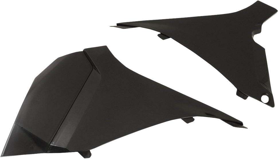 Acerbis black airbox cover for motorcycles, showing a sleek, matte black plastic air filter cover with Acerbis branding.