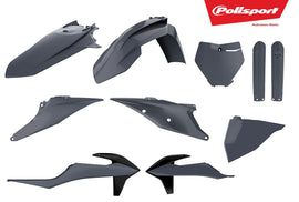 Polisport Plastics Nardo Grey plastic body kit for off-road vehicle, showing assembled panels and detailed design.