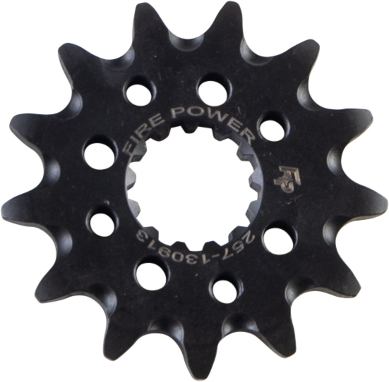 Steel Fire Power front CS sprocket 13T with a 257-130913 part number, designed for motorcycles or dirt bikes.