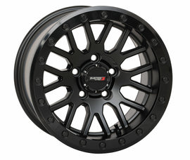 Matte black System 3 SB9 15x9 wheel with 5+4 offset, 10mm spacer, featuring a sleek design for custom car styling.