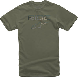 Alpine Star Ride 2.0 Camo Tee Military 2X, camouflage print, casual fit, lightweight fabric, front logo design