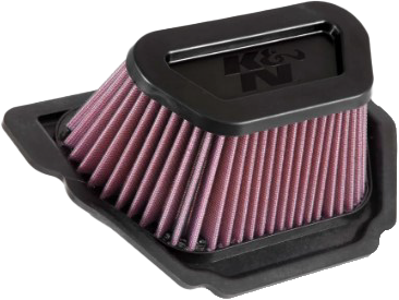 K&N Yam 711020 air filter showing a washable, reusable air filter element with the K&N branding for Yamaha motorcycles