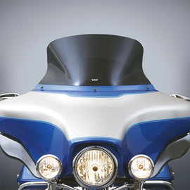 Dark smoke National Cycle Vstream 10.75-inch windshield for FLHT, FLHX, and Trike models, with a sleek, aerodynamic design.