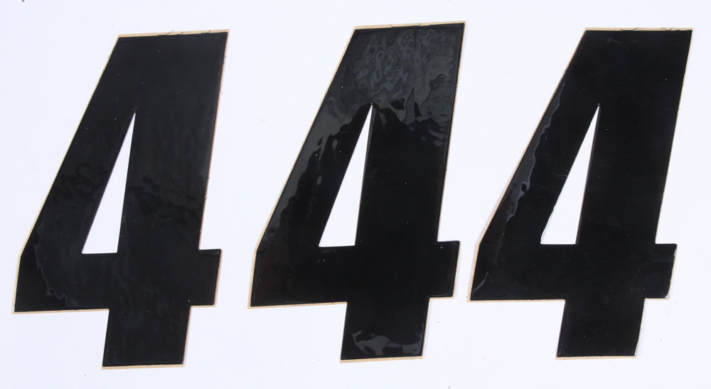Black DCOR Number 4 graphic decals, 6-inch size, shown in a set of three on a white background.