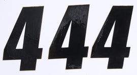 Black DCOR Number 4 graphic decals, 6-inch size, shown in a set of three on a white background.