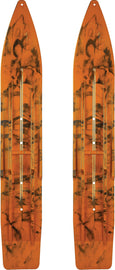 Slydog Powderhound Ski 7-inch in red and black swirl design, featuring the Slydog logo and vibrant color pattern.