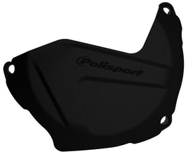 Polisport Plastics black clutch cover protector for street motorcycles, part number 64-0721B, shown in detailed view.