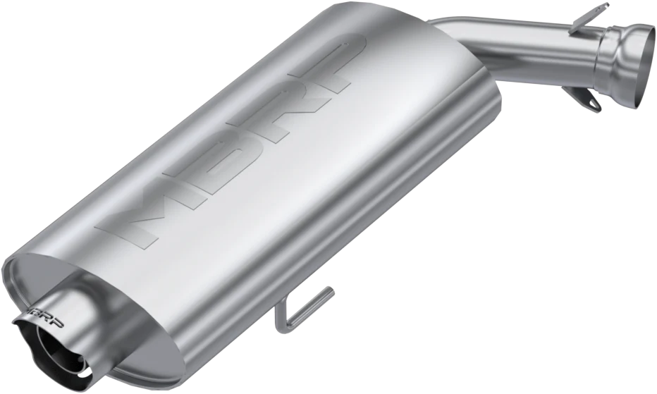 MBRP Exhaust single slip-on system with 3-inch chrome oval sport muffler, designed for enhanced performance and sound.