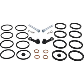 All Balls front caliper rebuild kit 43027-08 with brake components for motorcycle brake system, shown in the image.