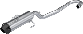 MBRP Exhaust single slip-on system with 4-inch black performance muffler tip, designed for enhanced motorcycle exhaust performance.