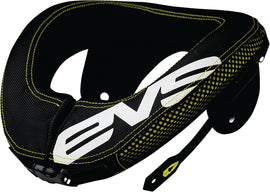 Black EVS Rc3 Race Collar for adults, designed for protection and support during motorsports or racing activities.