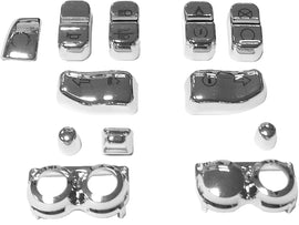 Chrome HardDrive switch cap kit for hand controls on 2016-2025 FLHT/FLTR models, part 820-52461.