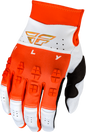 Fly Racing Youth Evolution Dst Le Podium Gloves in red, white, and red iridium colors, showcasing the padded palm and adjustable wrist strap.