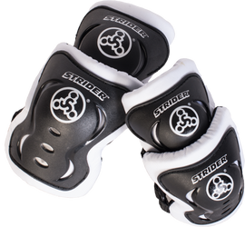 STRIDER protective elbow and knee pad set, safety gear with padded support for kids' sports and outdoor activities.