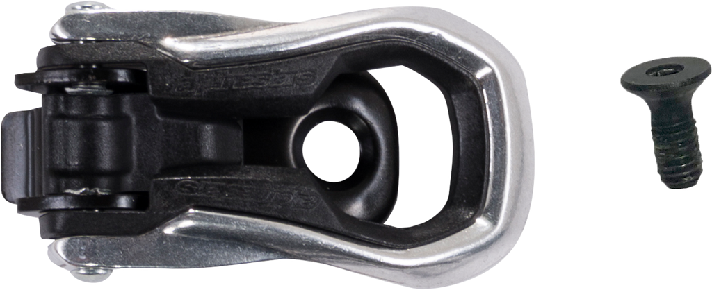 Alpine Star Buckle Base Sup.T-10 Tech 10 482-5060, close-up of black buckle base with textured surface and branding details.