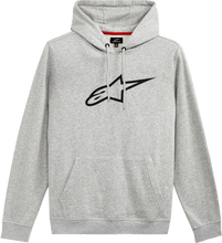 Load image into Gallery viewer, Alpine Star Ageless V2 Hoodie in grey heather and black, featuring a casual fit and graphic design, front view.