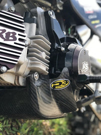 P3 Street skid plate for Kawasaki 670-306010, durable black protective guard for motorcycle underside, shown on a street bike.