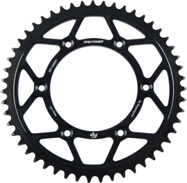 Steel 51-tooth Fire Power rear sprocket in black, designed for motorcycles, shown in the product image.