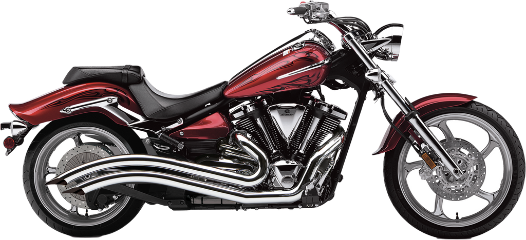 Cobra Speedster Swept F/S chrome exhaust for Yamaha Raider 2008-2018, front/single pipe with polished chrome finish