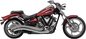 Cobra Speedster Swept F/S chrome exhaust for Yamaha Raider 2008-2018, front/single pipe with polished chrome finish