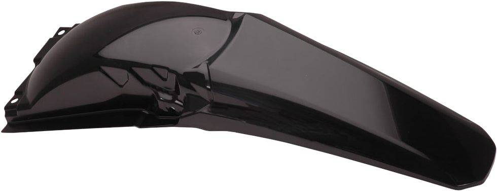 Black Acerbis rear fender for motorcycles, featuring a durable design and sleek finish, shown in the product image.