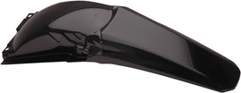 Black Acerbis rear fender for motorcycles, featuring a durable design and sleek finish, shown in the product image.