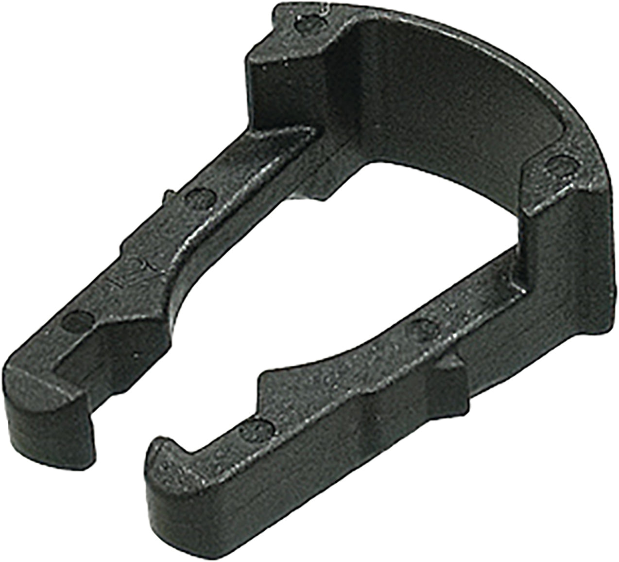 SP1 Fuel Line Clip clamps, 10-pack, designed for secure fuel line connections, shown in image with metallic finish.