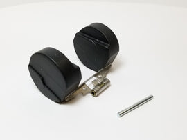 K&S Technologies carburetor float for fuel system, showing a small, metal component used in engine intake and carburetor assembly.