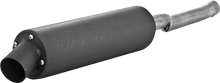 Load image into Gallery viewer, MBRP Exhaust single slip-on system with utility muffler in black for Yamaha motorcycles, showcasing sleek exhaust components.